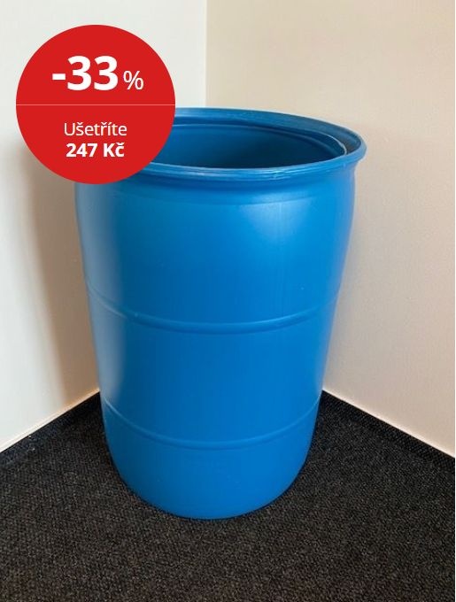 Repasovaný plastový sud 220l, uříznuté víko