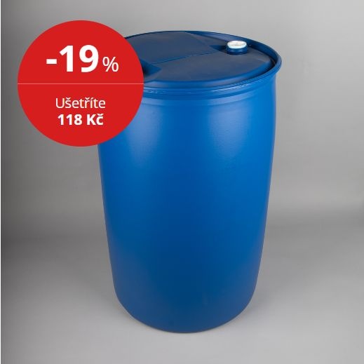 Repasovaný plastový sud 220l, zátky