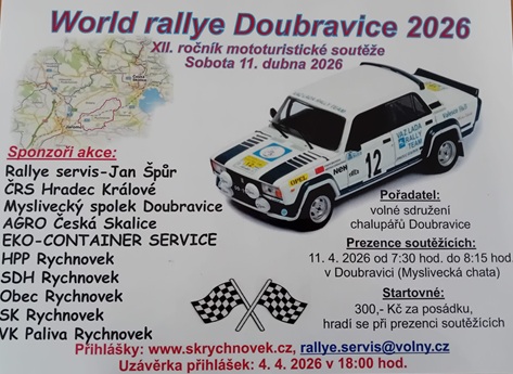 Podpořili jsme World Rallye Doubravice 2026 