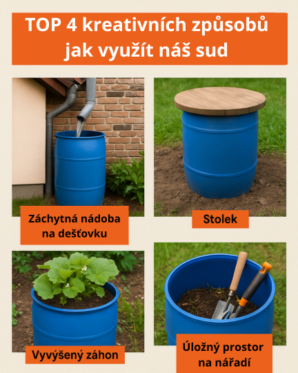 ♻️ 4 kreativní způsoby, jak využít plastový sud na zahradě